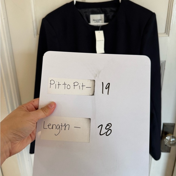 NWT Abercrombie & Fitch black collarless blazer size medium - Picture 8 of 8